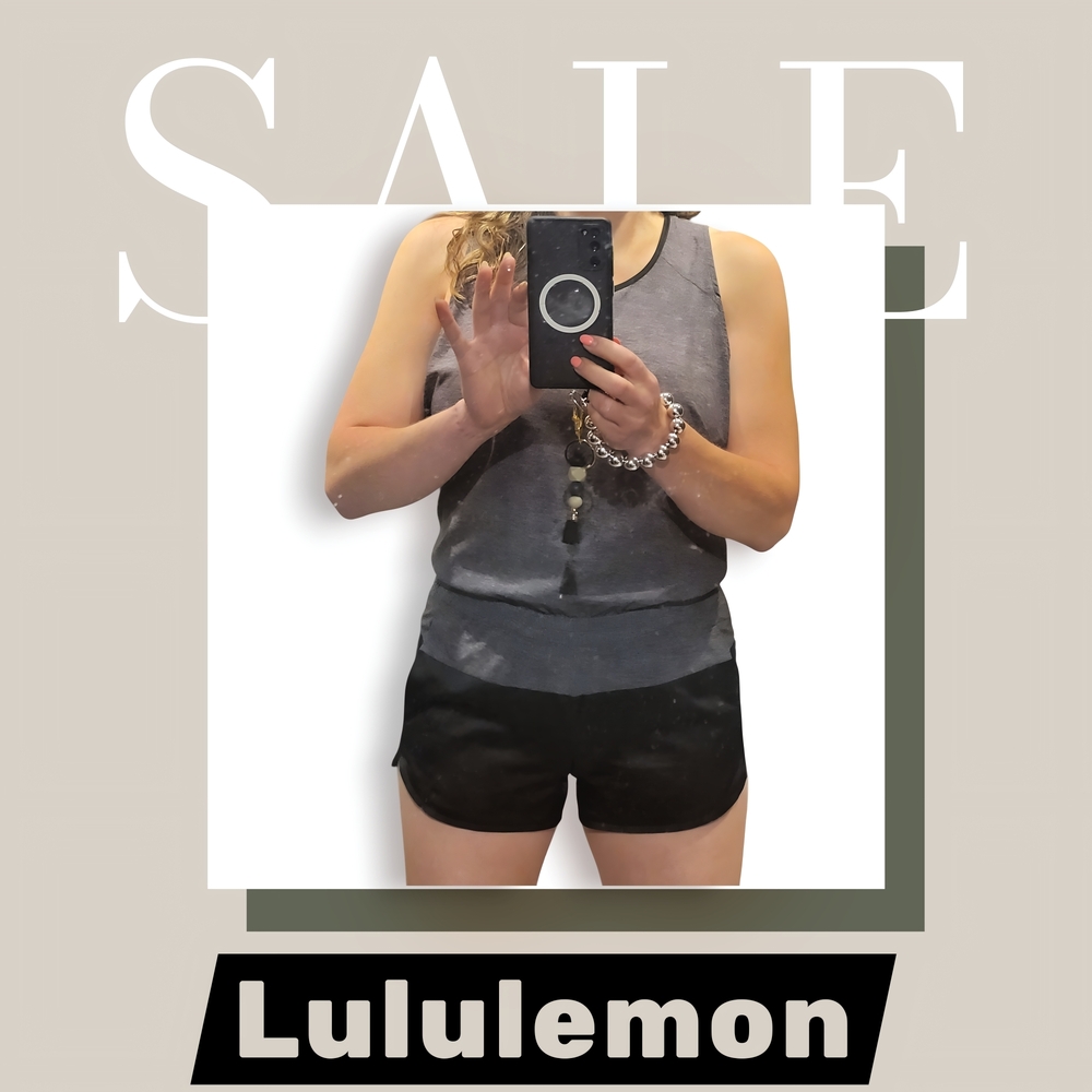 Lululemon Athletica Gray and Black Open Back Romper Size Med